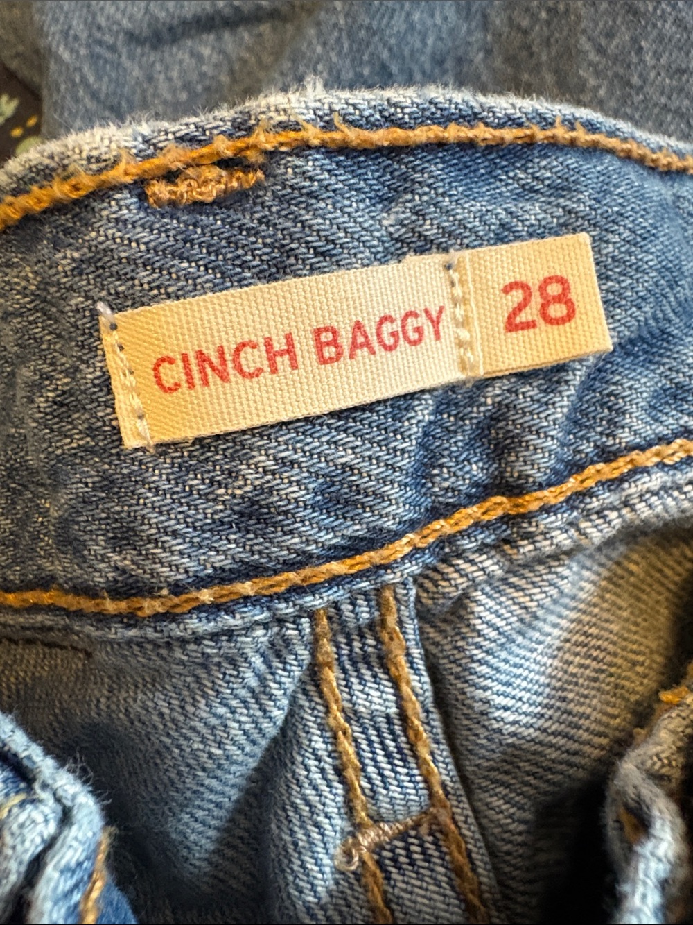 Cinch Baggy Women's Jeans - Light Blue with Gold Stitching